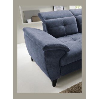 Canapé d'angle Bleu 5 places angle droit confort modulable INFERNO 