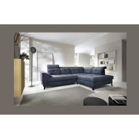 Canapé d'angle Bleu 5 places angle droit confort modulable INFERNO 