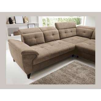 Canapé d'angle Beige 5 places angle droit méridienne confort INFERNO