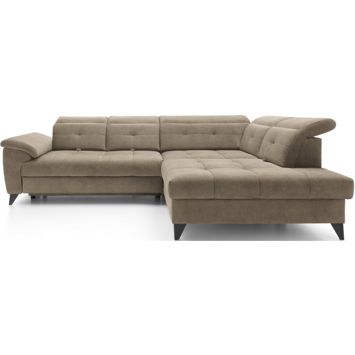 Canapé d'angle Beige 5 places angle droit méridienne confort INFERNO