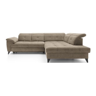 Canapé d'angle Beige 5 places angle droit méridienne confort INFERNO