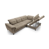 Canapé d'angle Beige 5 places angle droit méridienne confort INFERNO