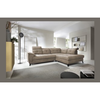 Canapé d'angle Beige 5 places angle droit méridienne confort INFERNO