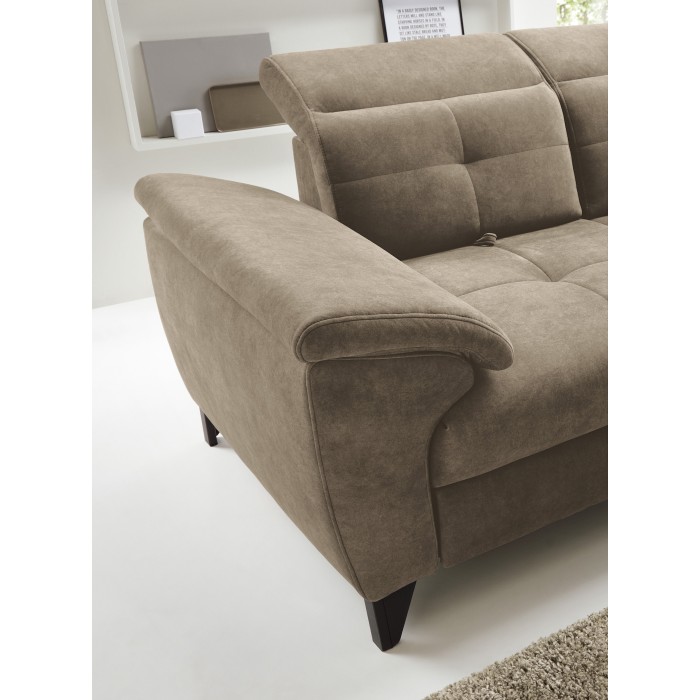 Canapé d'angle Beige 5 places angle droit méridienne confort INFERNO