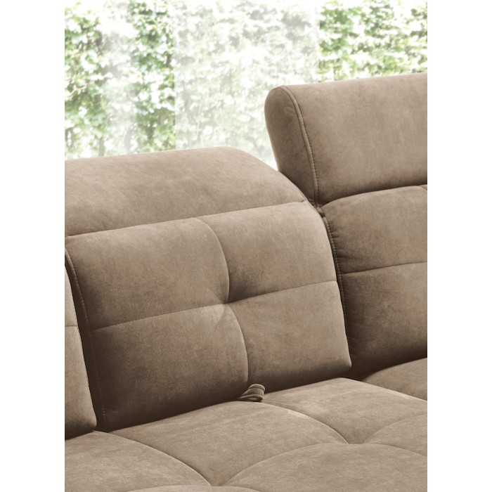 Canapé d'angle Beige 5 places angle droit méridienne confort INFERNO