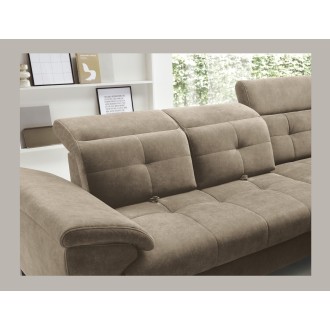 Canapé d'angle Beige 5 places angle droit méridienne confort INFERNO
