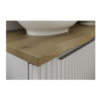 Plan para lavabo NATOURA 80,6 cm en MDF aspecto roble claro con borde natural