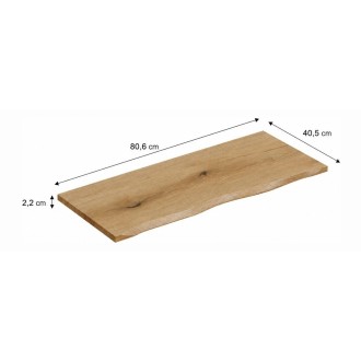 Plan para lavabo NATOURA 80,6 cm en MDF aspecto roble claro con borde natural
