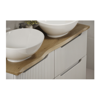 Plan para lavabo NATOURA 120,8 cm en MDF con aspecto de roble claro con borde natural