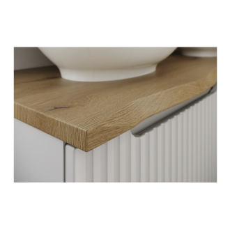 Plan para lavabo NATOURA 120,8 cm en MDF con aspecto de roble claro con borde natural