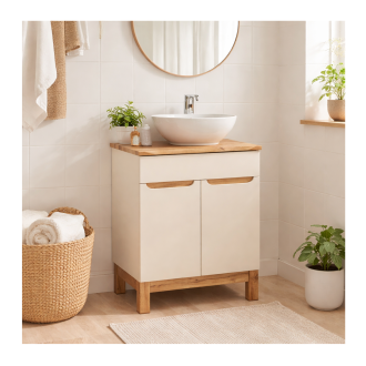 Plan pour vasque NATOURA 60,6 cm en MDF couleur chêne Wotan