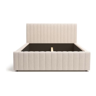 Letto matrimoniale ELORIA 180x200 in tessuto bouclé beige con testiera capitonnata