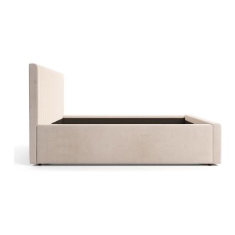 Letto matrimoniale ELORIA 180x200 in tessuto bouclé beige con testiera capitonnata