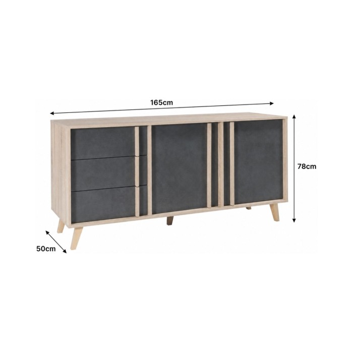 Buffet MALMO 165cm dimensions