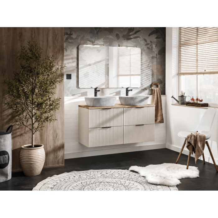 Conjunto de baño NOXERA 120 cm – Marrón Congo – superficie para lavabo