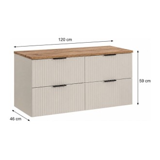 Conjunto de baño NOXERA 120 cm – Marrón Congo – superficie para lavabo