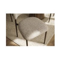 Lot de 2 chaises ELEA en tissu texturé beige et pieds métal marron – Style contemporain