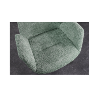 Lot de 2 chaises design SORRANO pivotantes à 360° en tissu bouclette vert menthe et pieds en chêne clair