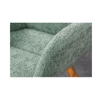 Lot de 2 chaises design SORRANO pivotantes à 360° en tissu bouclette vert menthe et pieds en chêne clair