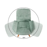 Lot de 2 chaises design SORRANO pivotantes à 360° en tissu bouclette vert menthe et pieds en chêne clair