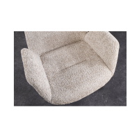 Lot de 2 chaises design SORRANO pivotantes à 360° en tissu bouclette beige et pieds en chêne clair