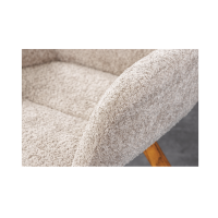 Lot de 2 chaises design SORRANO pivotantes à 360° en tissu bouclette beige et pieds en chêne clair