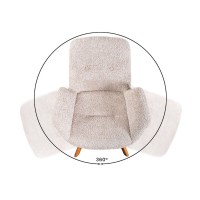 Lot de 2 chaises design SORRANO pivotantes à 360° en tissu bouclette beige et pieds en chêne clair