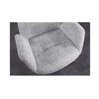 Lot de 2 chaises design SORRANO pivotantes à 360° en tissu bouclette gris clair et pieds en chêne clair