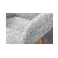 Lot de 2 chaises design SORRANO pivotantes à 360° en tissu bouclette gris clair et pieds en chêne clair