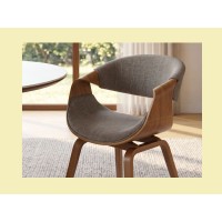 Chaise NERA en tissu gris et bois clair vue de côté