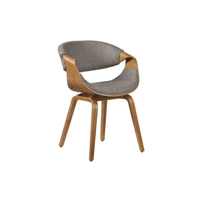 Chaise NERA en tissu gris et bois clair