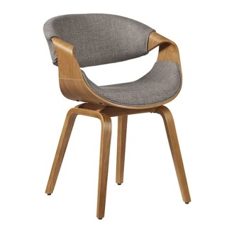Chaise NERA en tissu gris et bois clair
