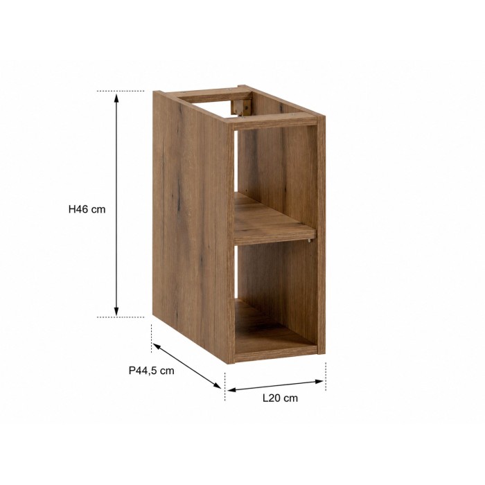 copy of Mobile da parete aperto BRAZZA – 20 cm – Rovere chiaro – Finitura artigianale – Da appendere