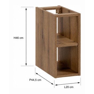 Meuble mural ouvert ICON – 20 cm – Chêne clair – À suspendre