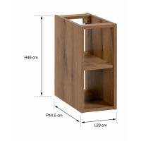 copy of Mobile da parete aperto BRAZZA – 20 cm – Rovere chiaro – Finitura artigianale – Da appendere