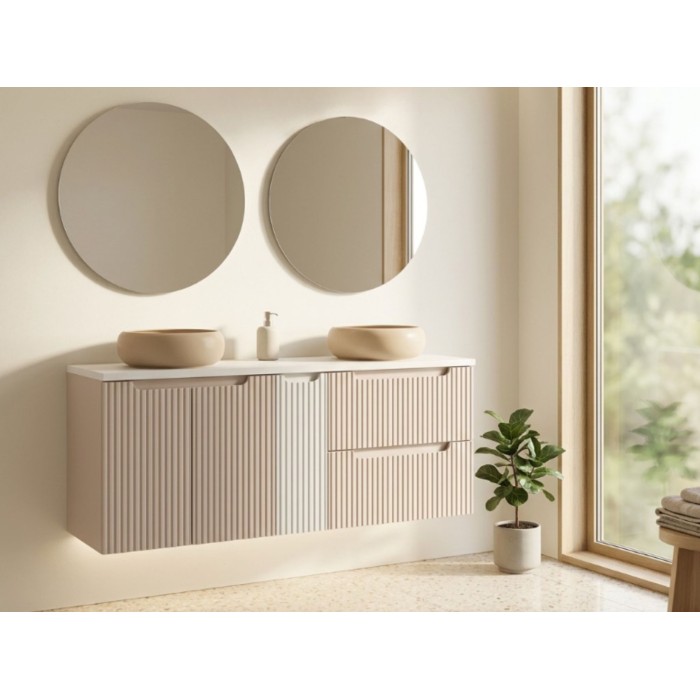 Meuble suspendu VANO blanc 20cm en situation