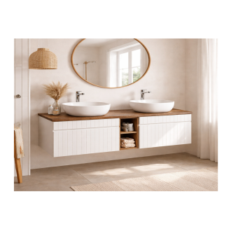 copy of Piano per lavabo ICON 120,6 cm in MDF effetto rovere Wotan