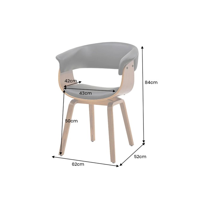 Chaise NERA noire et marron foncé dimensions