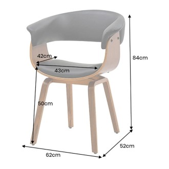 Chaise NERA noire et marron foncé dimensions