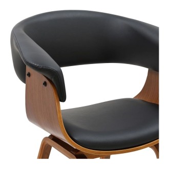 Zoom sur le haut de la chaise NERA noire et marron foncé