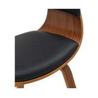 Zoom sur l'assise de la chaise NERA noire et marron foncé