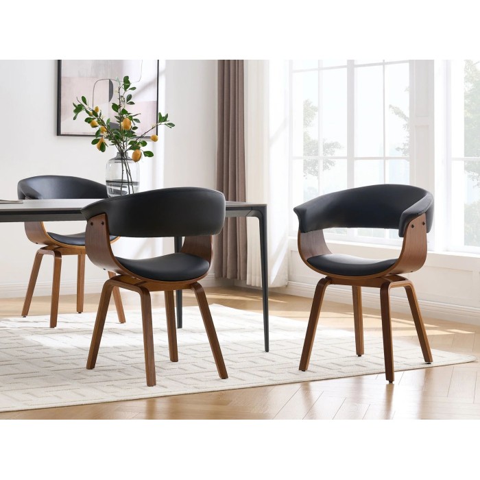 Chaise NERA noire et marron foncé mise en situation