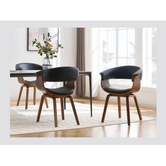 Chaise NERA noire et marron foncé mise en situation