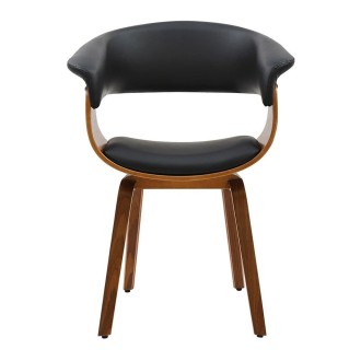 Chaise NERA noire et marron foncé vue de face