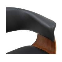 Zoom sur l'accoudoir de la chaise NERA noire et marron foncé