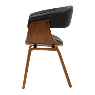 Chaise NERA noire et marron foncé vue de côté