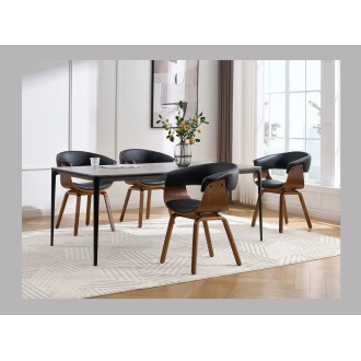 Chaise NERA noire et marron foncé vue dans un décor 3D