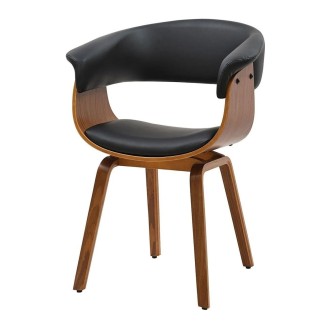 Chaise NERA noire et marron foncé