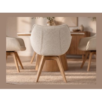 Chaise COMFY en tissu tweed beige bouclette vue de dos