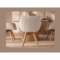 Chaise COMFY en tissu tweed beige bouclette vue de dos